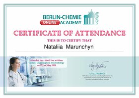 Сертифікат Марунчин Наталія Андріївна