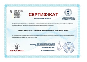 Сертифікат Мала Яніна Миколаївна
