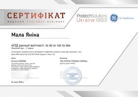 Сертифікат Мала Яніна Миколаївна