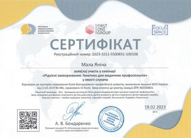Сертификат 13 - Малая Я. Н.