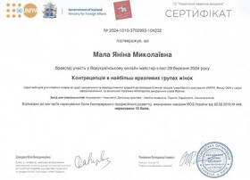 Сертификат 2 - Малая Я. Н.
