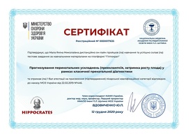 Сертифікат Мала Яніна Миколаївна