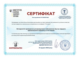 Сертифікат Мала Яніна Миколаївна