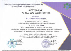 Сертификат 29 - Малая Я. Н.