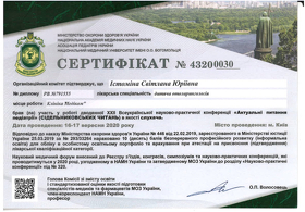 Сертификат - Истомина С. Ю.