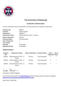 Cертификат (Обучение, Эдинбург)