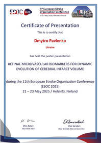 Доклад Retinal Microvascular Biomarkers for Dynamic Evolution of Cerebral infarct Volume