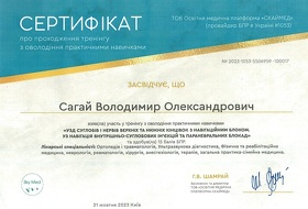 Сертификат - Сагай В.А. Сертифікат - Сагай В.О.