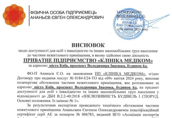 Сертифікат безбарєрність 6д Сертификат безбарьерность 6д