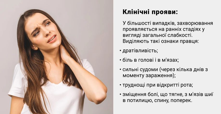 Признаки столбняка
